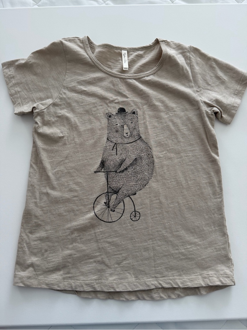 Rylee + Cru Tan Bear Graphic Short Sleeve Tee